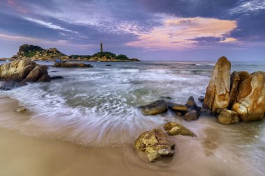 Ke Ga deniz feneri, Phan Thiet, Binh Thuan, Orta Vietnam 'da ziyaret etmek için ünlü bir yer.