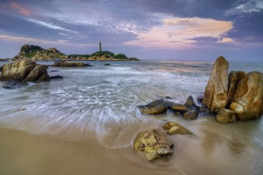 Ke Ga deniz feneri, Phan Thiet, Binh Thuan, Orta Vietnam 'da ziyaret etmek için ünlü bir yer.
