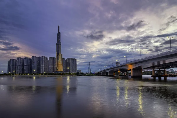 Orientační Bod Super Vysoký Mrakodrap Chi Minh City Vietnam — Stock fotografie