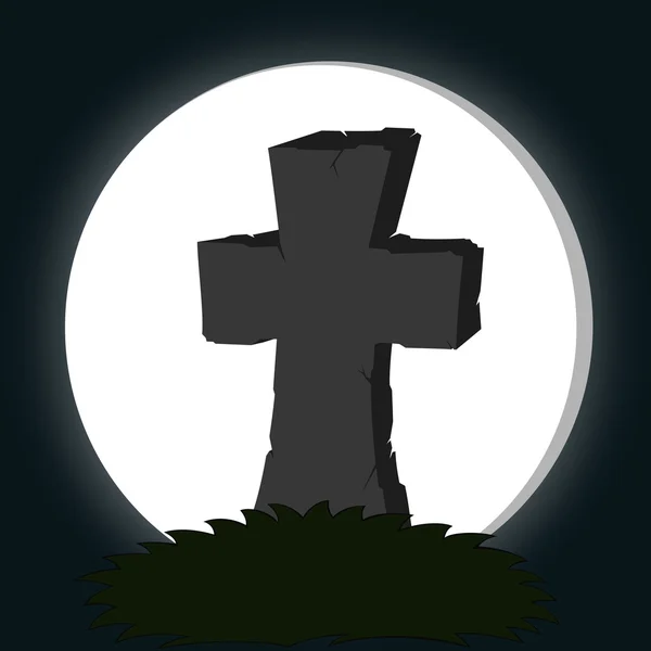 Kísérteties tombstone - Halloween illusztráció — Stock Vector