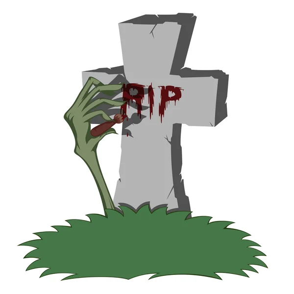 Kísérteties tombstone - Halloween illusztráció — Stock Vector