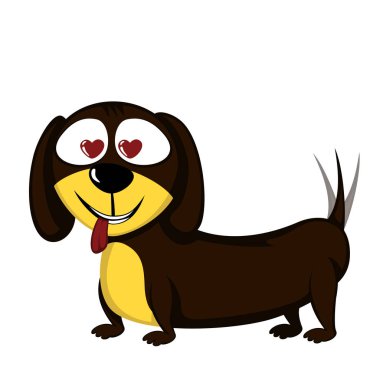 Küçük köpek - aşık güzel küçük dachshund