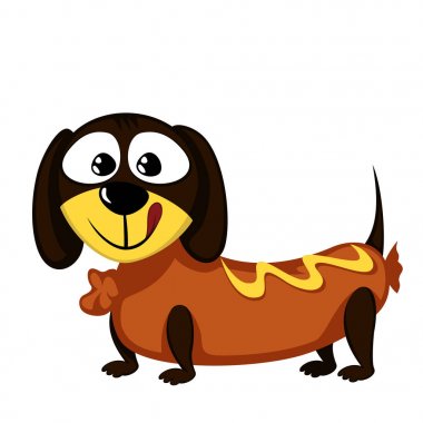 Küçük köpek - bir sosis olarak güzel küçük dachshund