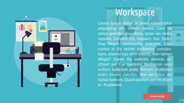 Çalışma alanı kavramsal afiş