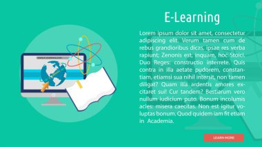 E-öğrenme kavramsal afiş