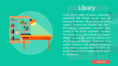 Kütüphane kavramsal afiş