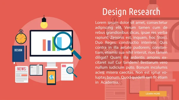 Design Research konzeptionelles Banner — Stockvektor