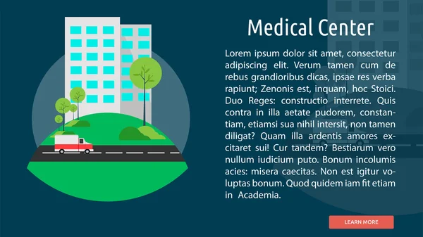 Bannière conceptuelle du centre médical — Image vectorielle