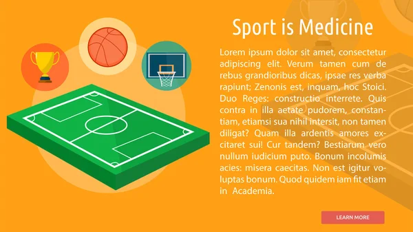 Sport is Medicine Conceptual Banner — Stock Vector