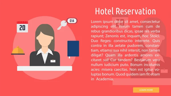 Reserva de Hotel Conceptual Banner — Vector de stock