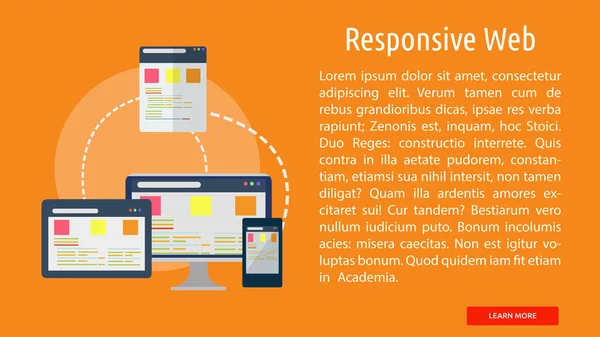 Banner conceitual da Web responsivo — Vetor de Stock