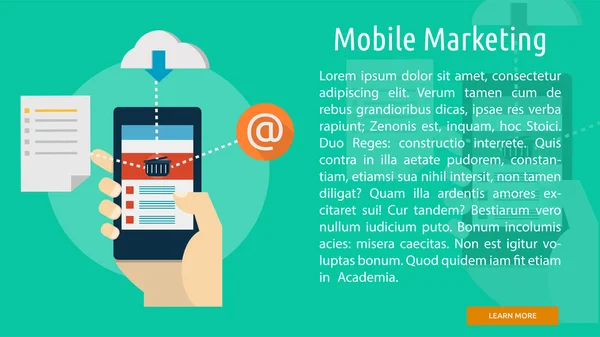 Konzeptionelles Banner für mobiles Marketing — Stockvektor