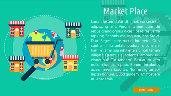 Banner koncepcyjny na rynku — Wektor stockowy