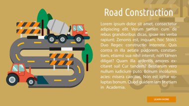 Yol inşaat kavramsal afiş