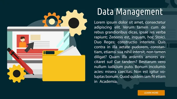 Banner conceptual de gestión de datos — Vector de stock