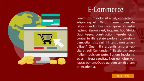 E-Commerce koncepční nápis — Stockový vektor