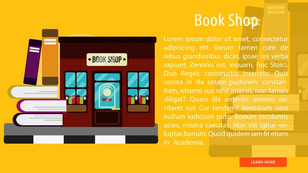 Book Shop Conceptual Banner — ストックベクタ