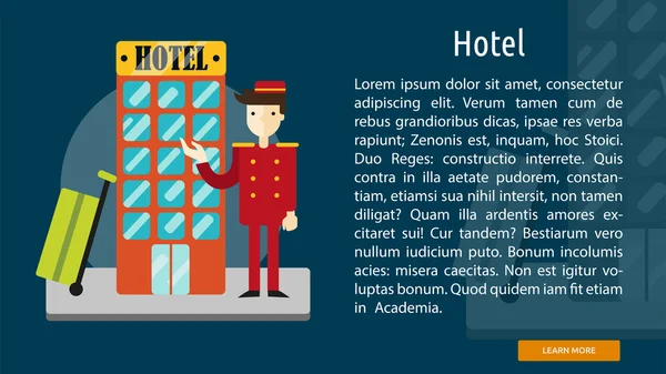 Hotel bandera Conceptual — Vector de stock