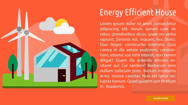 Banner Conceptual de Casa Eficiente en Energía — Archivo Imágenes Vectoriales