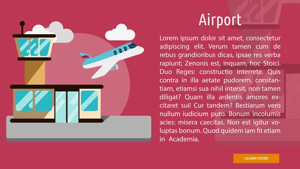 Banner conceptual del aeropuerto — Vector de stock