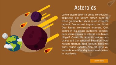 Asteroitler kavramsal afiş