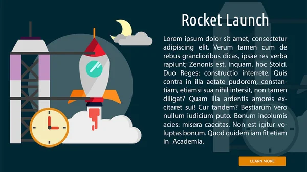 Rocket Launch Conceptual Banner — Stock Vector