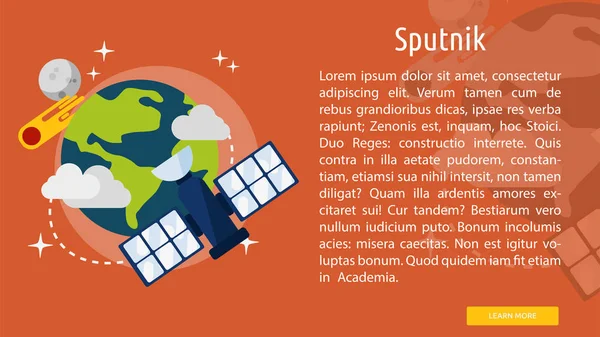 Sputnik konzeptionelles Banner — Stockvektor