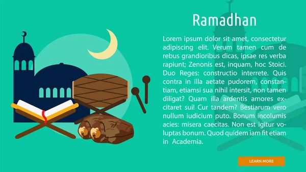 Banner conceptual de Ramadhan — Vector de stock