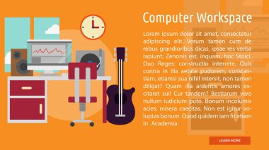 Besteci çalışma alanı kavramsal afiş