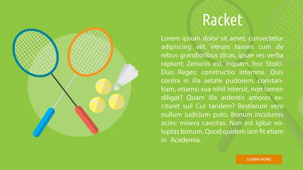 Raqueta Banner conceptual — Vector de stock