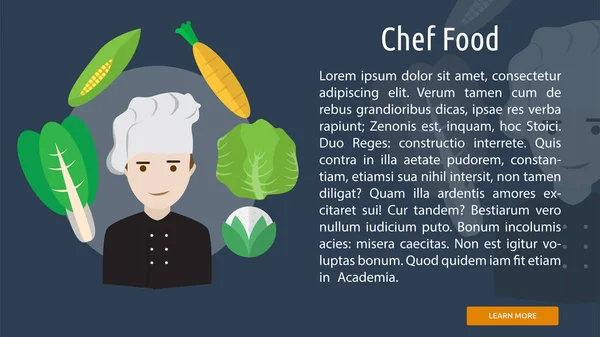 Banner Conceptual de Comida de Chef — Archivo Imágenes Vectoriales