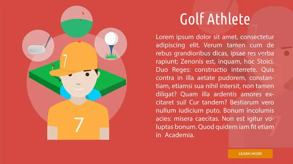 Golf Athlete Conceptual Banner — Stock Vector