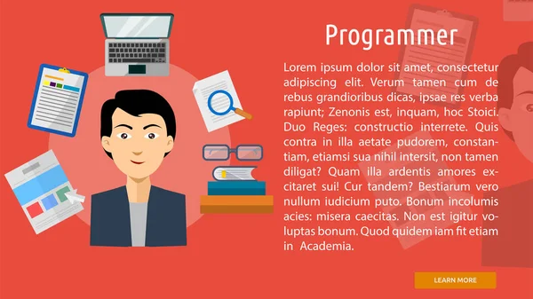 Programmeraren konceptuella Banner — Stock vektor