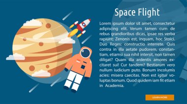 Uzay uçuşu kavramsal afiş