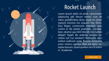 Roket fırlatma kavramsal afiş