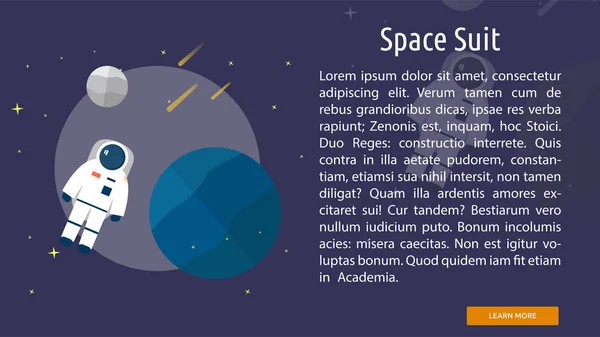 Estandarte conceitual de terno de espaço —  Vetores de Stock