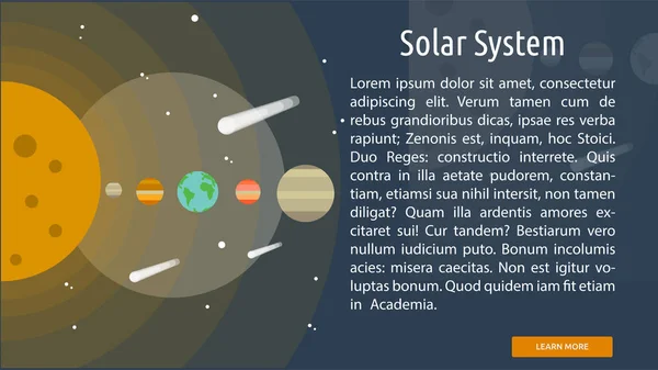 Banner Conceptual del Sistema Solar — Vector de stock