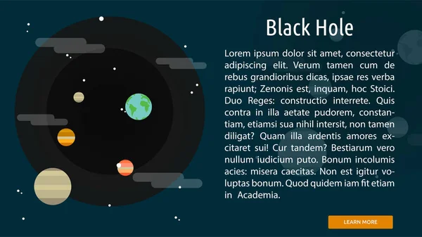 Fekete lyuk fogalmi Banner — Stock Vector