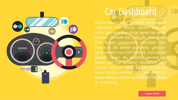 Car Dashboard Conceptual Banner — Stock Vector