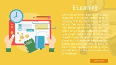 E-öğrenme kavramsal afiş