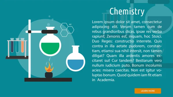 Banner conceptual de química — Vector de stock