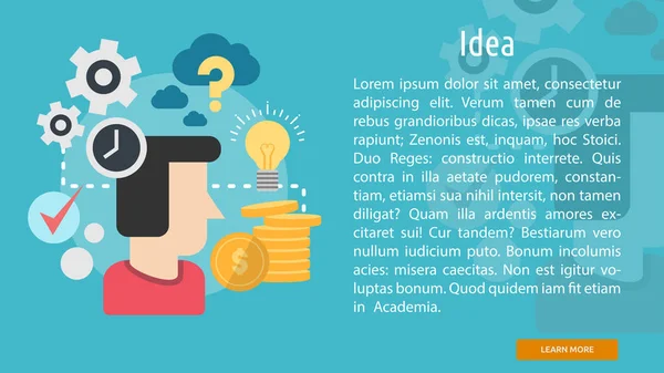 Idea Banner Conceptual — Vector de stock