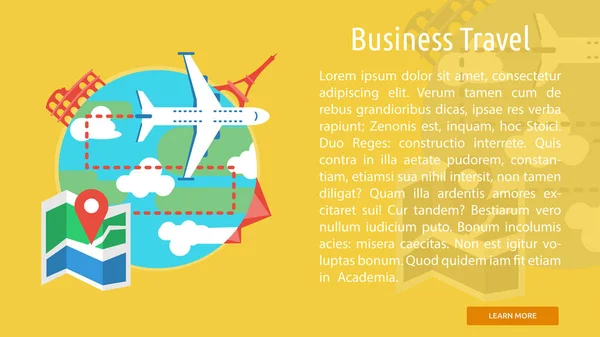 Business Travel konceptuella Banner — Stock vektor