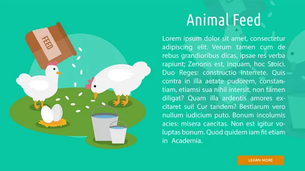 Banner conceitual de alimentação animal — Vetor de Stock