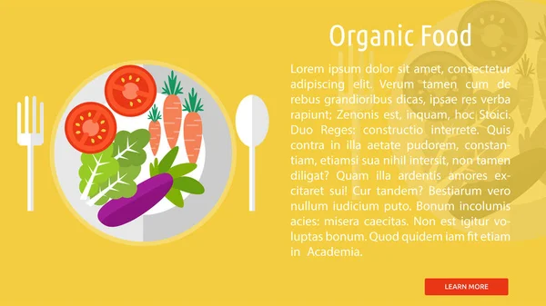 Banner Conceptual de Alimentos Orgánicos — Vector de stock