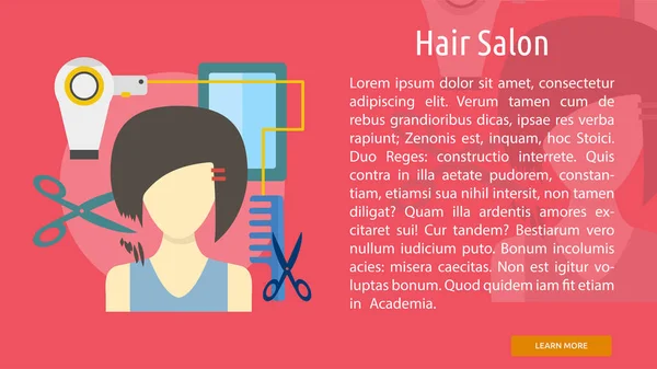Hair Salon konceptuella Banner — Stock vektor