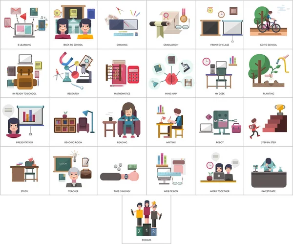 Onderwijs en wetenschap conceptontwerp — Stockvector