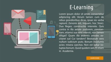 E-öğrenme kavramsal afiş