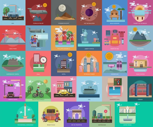 Diseño conceptual de viajes — Vector de stock