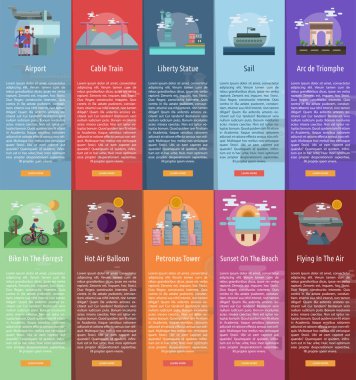 Seyahat dikey Banner kavramı